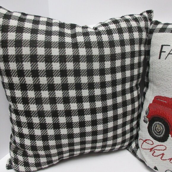 Christmas Pillows Farm Fresh Christmas Trees Cut&Carry Red Truck set of 2 - Picture 5 of 5